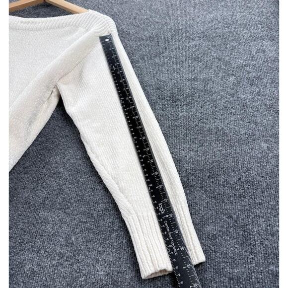 Tommy Bahama Sweater Womens Small Ivory Pullover Soft Solid Knit Polyester Cozy - Picture 9 of 12